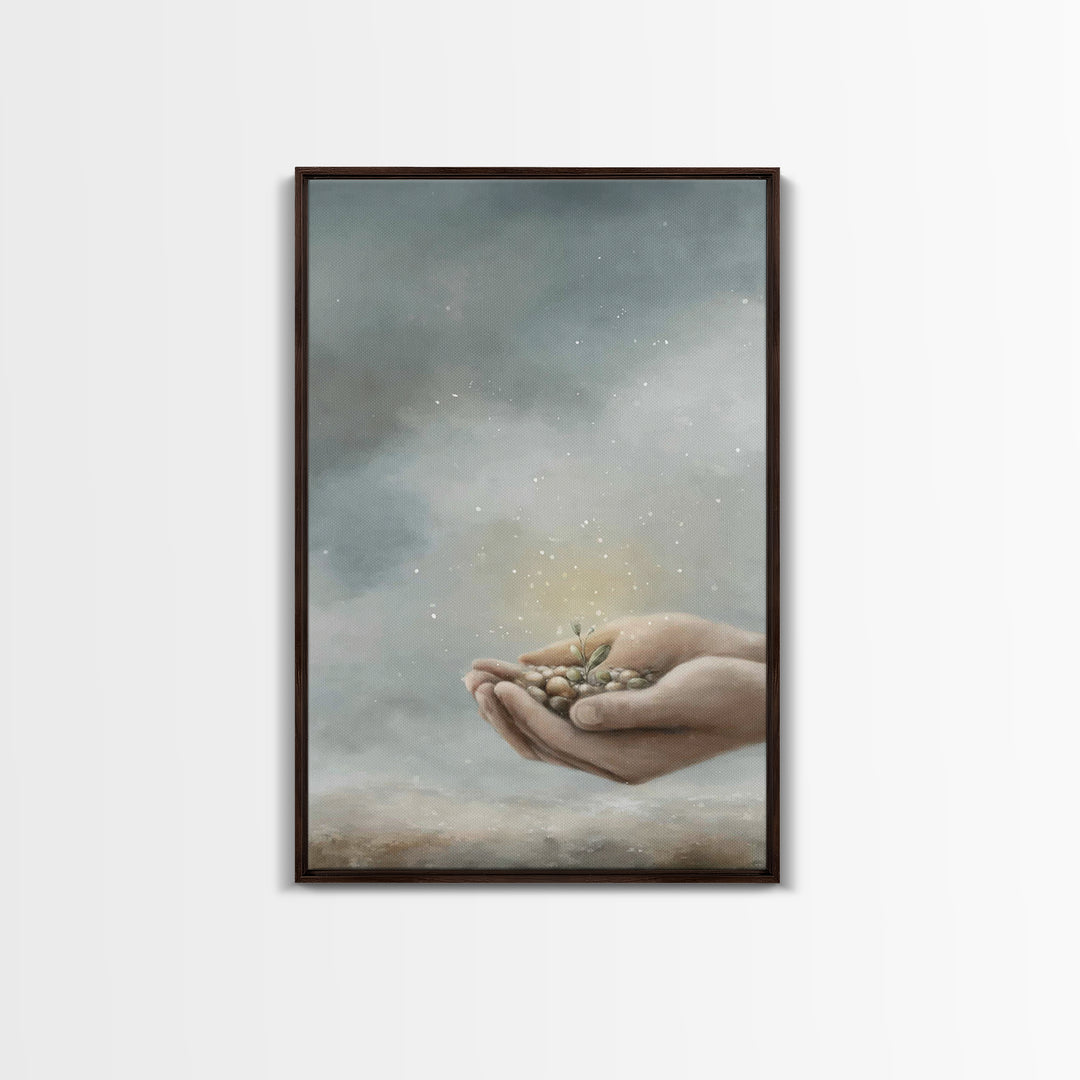 Seed Of Grace | Framed Canvas Print | Christian Wall Art | Christian Art Canvas | Christian Gift | Jesus Painting | Subtle Christian Art