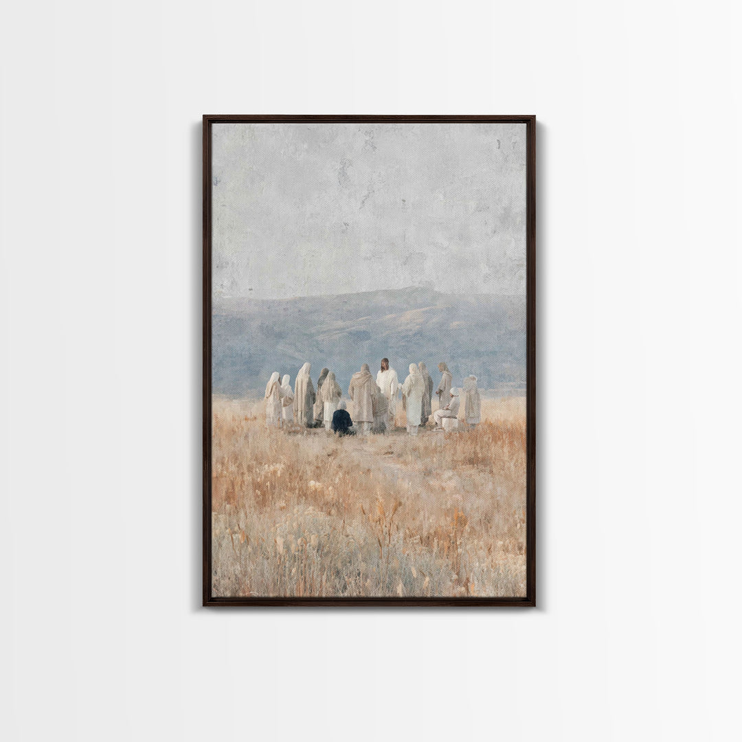 Gathering In Grace – Framed Canvas Print – Christian Wall Art – Christian Art Canvas – Jesus Painting – Christian Art – Christian Decor