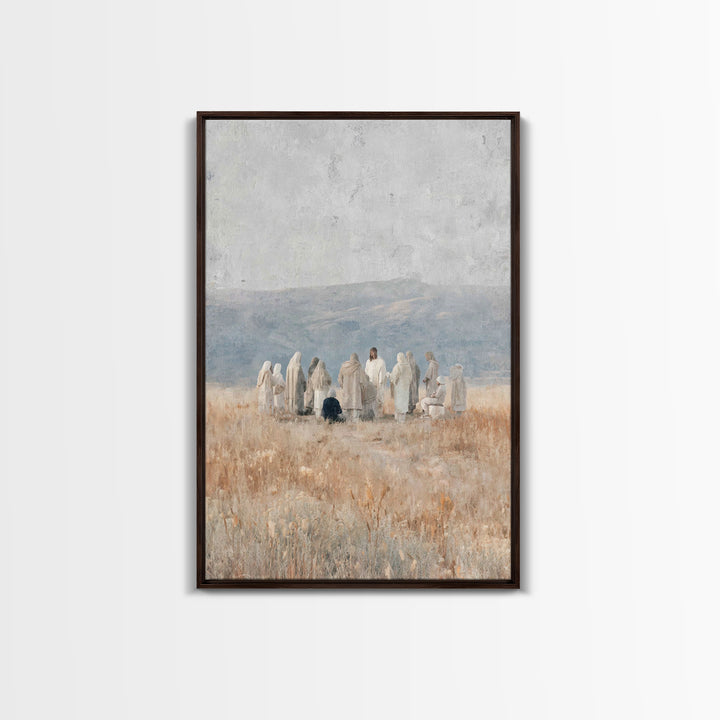 Gathering In Grace – Framed Canvas Print – Christian Wall Art – Christian Art Canvas – Jesus Painting – Christian Art – Christian Decor