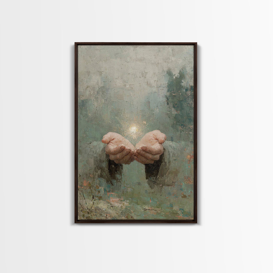 Light Of Offering | Framed Canvas Print | Christian Art Canvas | Christian Wall Art | Modern Christian Art | Christian Gift Ideas | Jesus P
