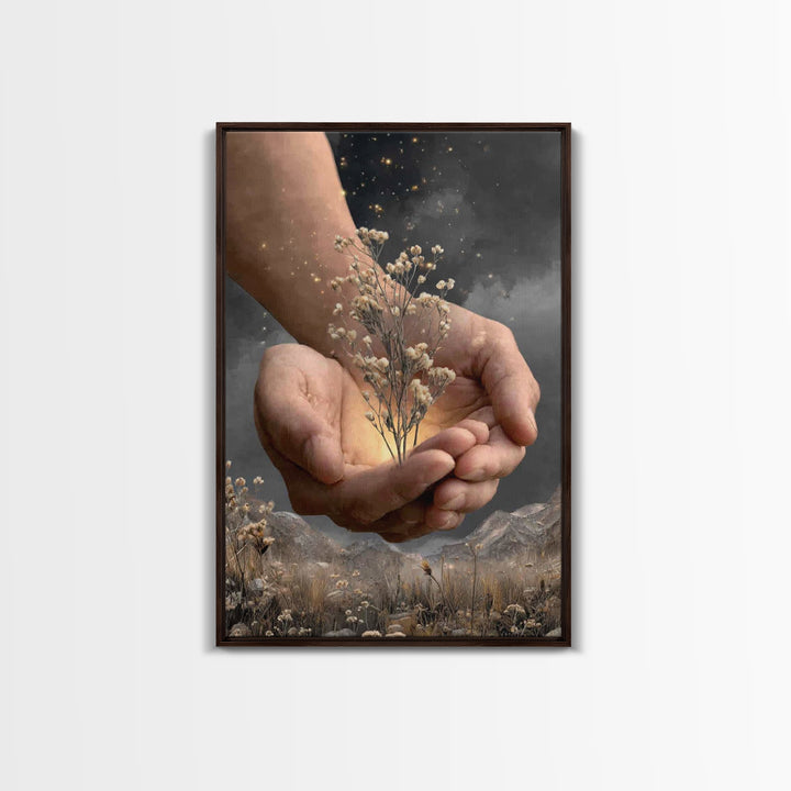 Bloom Of Mercy – Framed Canvas Print – Christian Art Canvas – Christian Wall Art – Modern Christian Art – Christian Gift Ideas – Jesus Art