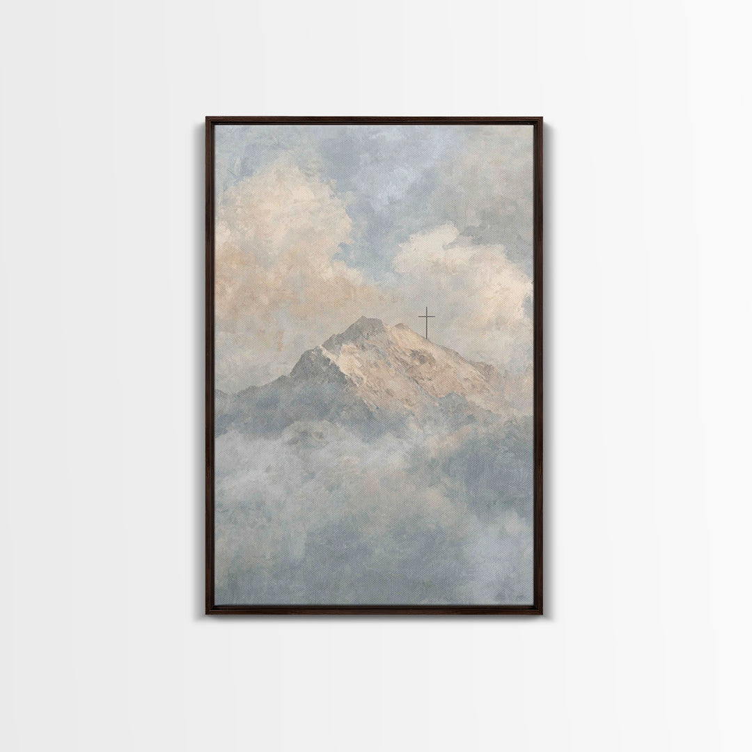 Mountain Of Hope – Framed Canvas Print – Christian Wall Art – Christian Art Canvas – Large Christian Painting – Christian Christmas Art – C