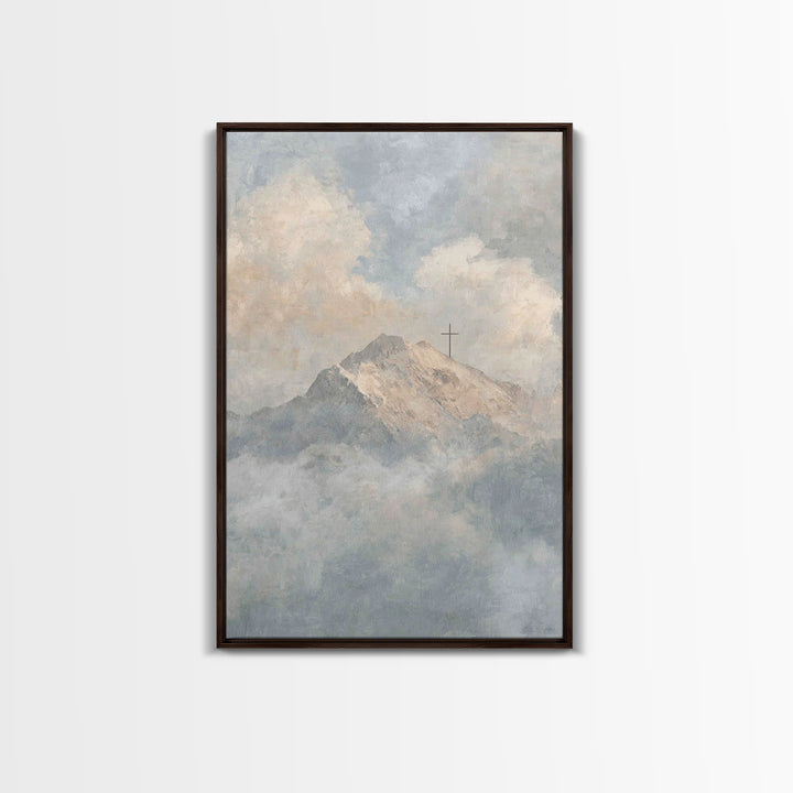 Mountain Of Hope – Framed Canvas Print – Christian Wall Art – Christian Art Canvas – Large Christian Painting – Christian Christmas Art – C