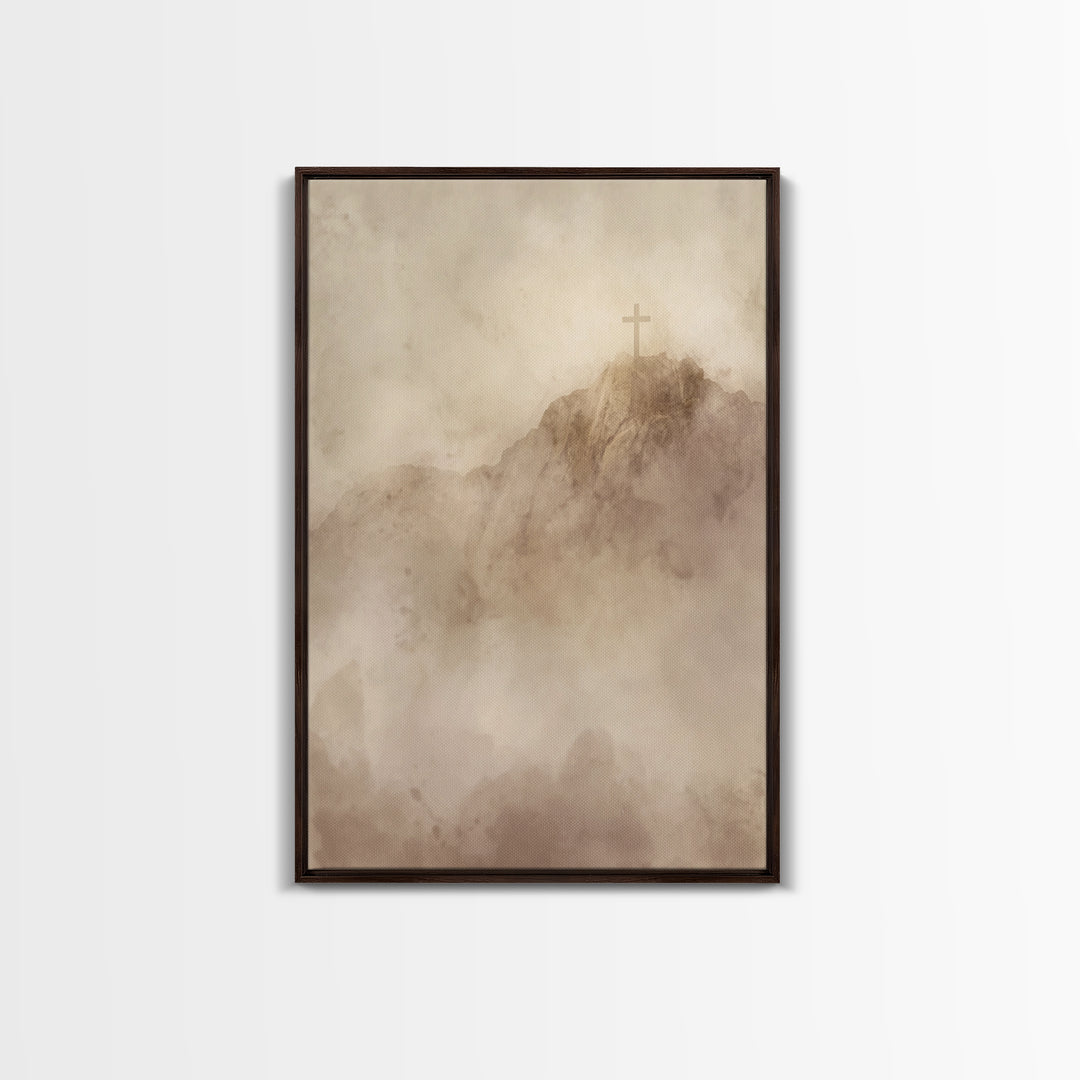 Cross Of Dawn – Framed Canvas Print – Christian Wall Art – Christian Art Canvas – Vintage Christian Art – Christmas Wall Art – Christian Ch