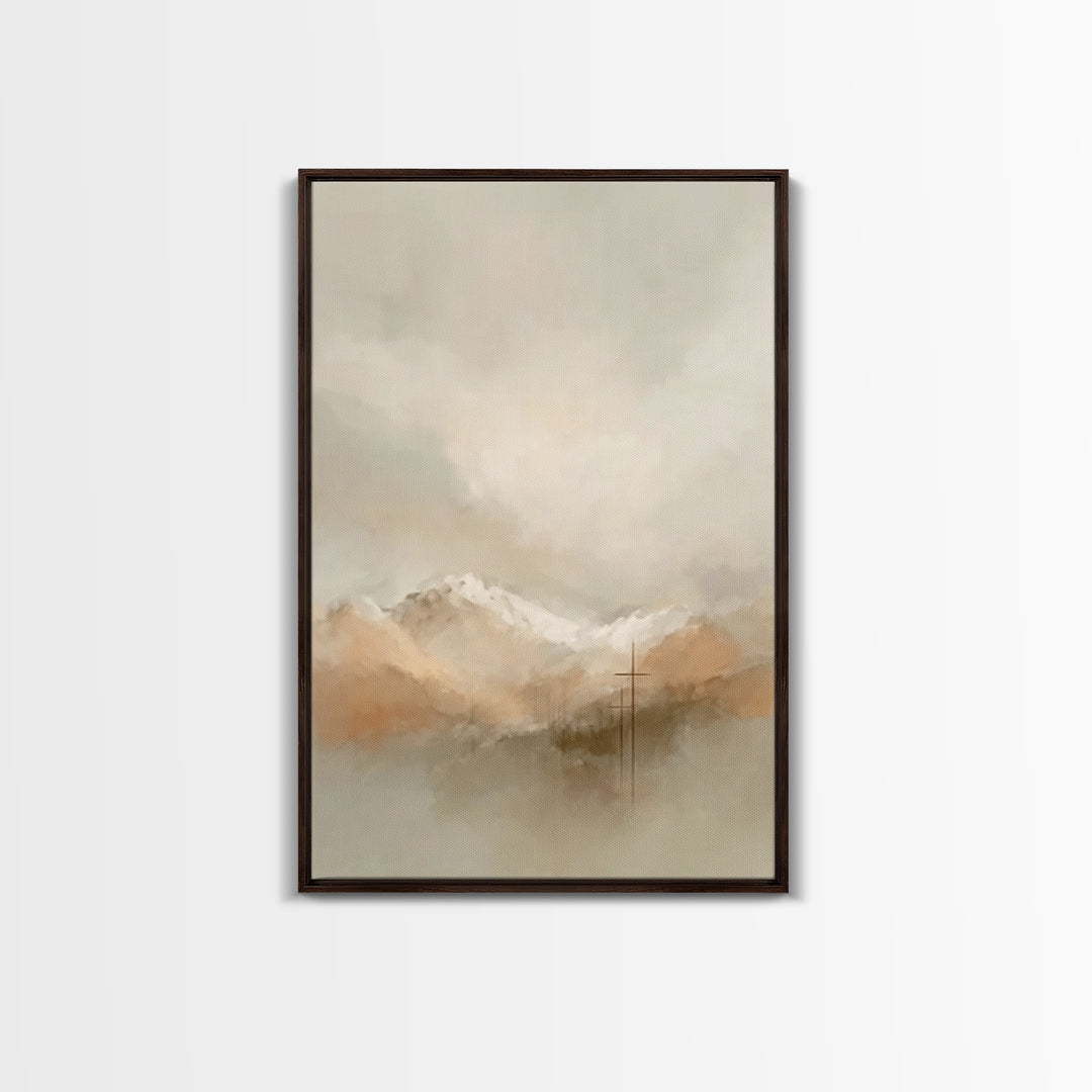 Cloudborne Mercy – Framed Canvas Print – Christian Wall Art – Christian Art Canvas – Blue Christian Art – Modern Christian Painting – Chris