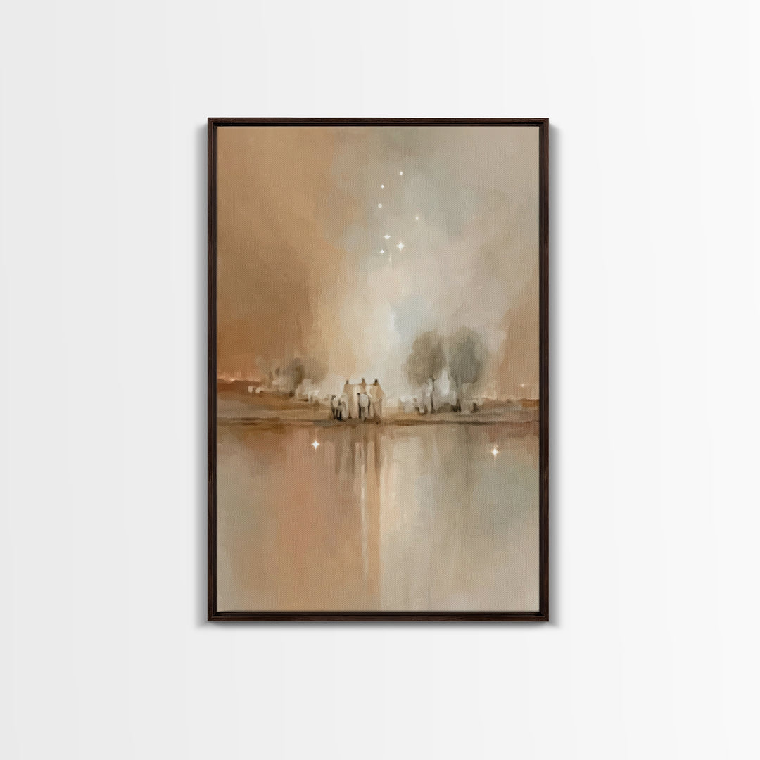 Starry Journey – Framed Canvas Print – Christian Wall Art – Christian Art Canvas – Christmas Art – Christian Christmas Decor – Christian Ar