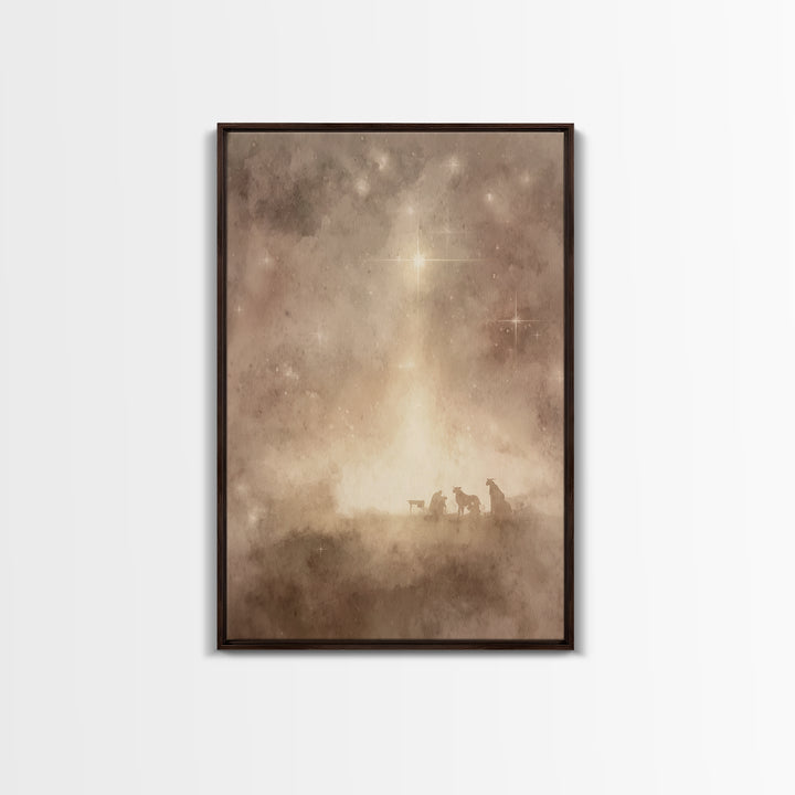 Holy Night Sky | Framed Canvas Print | Christian Wall Art | Christian Christmas Art | Christmas Art Prints | Christian Decor | Christmas Wa