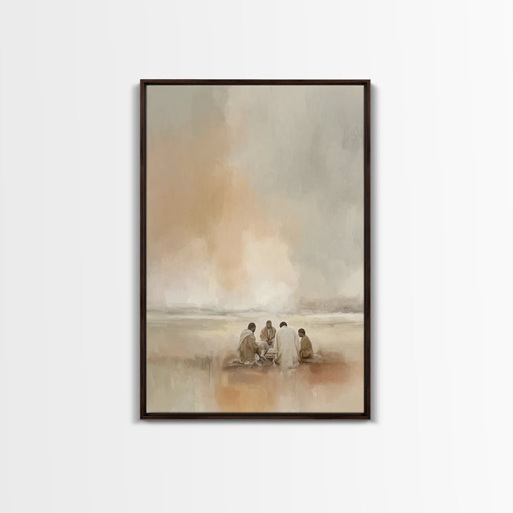 Circle Of Peace – Framed Canvas Print – Christian Art Canvas – Christian Wall Art – Minimalist Christian Art – Christian Painting – Christi