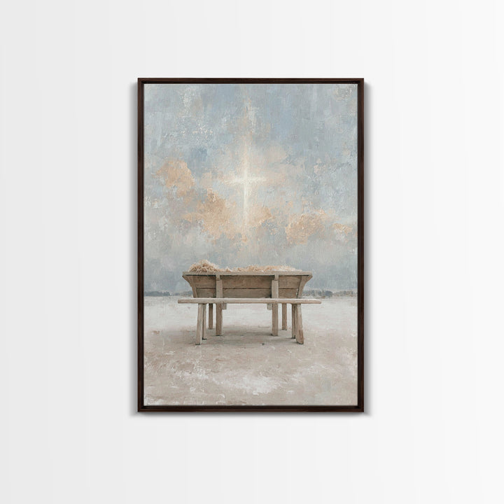 Divine Dawn Promise – Framed Canvas Print – Christmas Art – Christian Wall Art – Jesus Art – Christian Decor – Christian Art Canvas