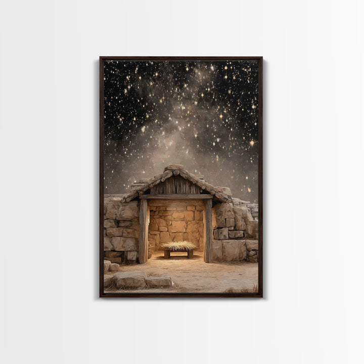 Infant Hope Radiance – Framed Canvas Print – Christian Art Canvas – Christian Wall Art – Jesus Art – Christian Decor – Christmas Art
