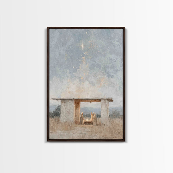 Shelter of Peace – Framed Canvas Print – Christian Decor – Jesus Art – Christian Art Canvas – Christmas Art – Christian Wall Art