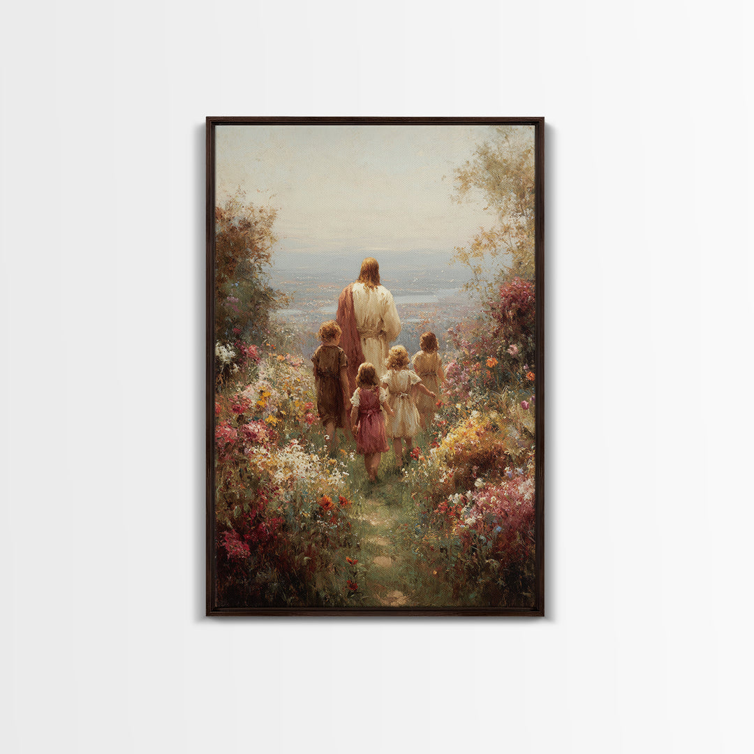 Garden Of Promise – Framed Canvas Print – Christian Art Canvas – Christian Wall Art – Jesus Painting – Christian Decor – Christian Art
