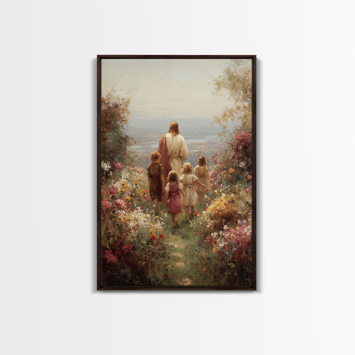 Garden Of Promise – Framed Canvas Print – Christian Art Canvas – Christian Wall Art – Jesus Painting – Christian Decor – Christian Art