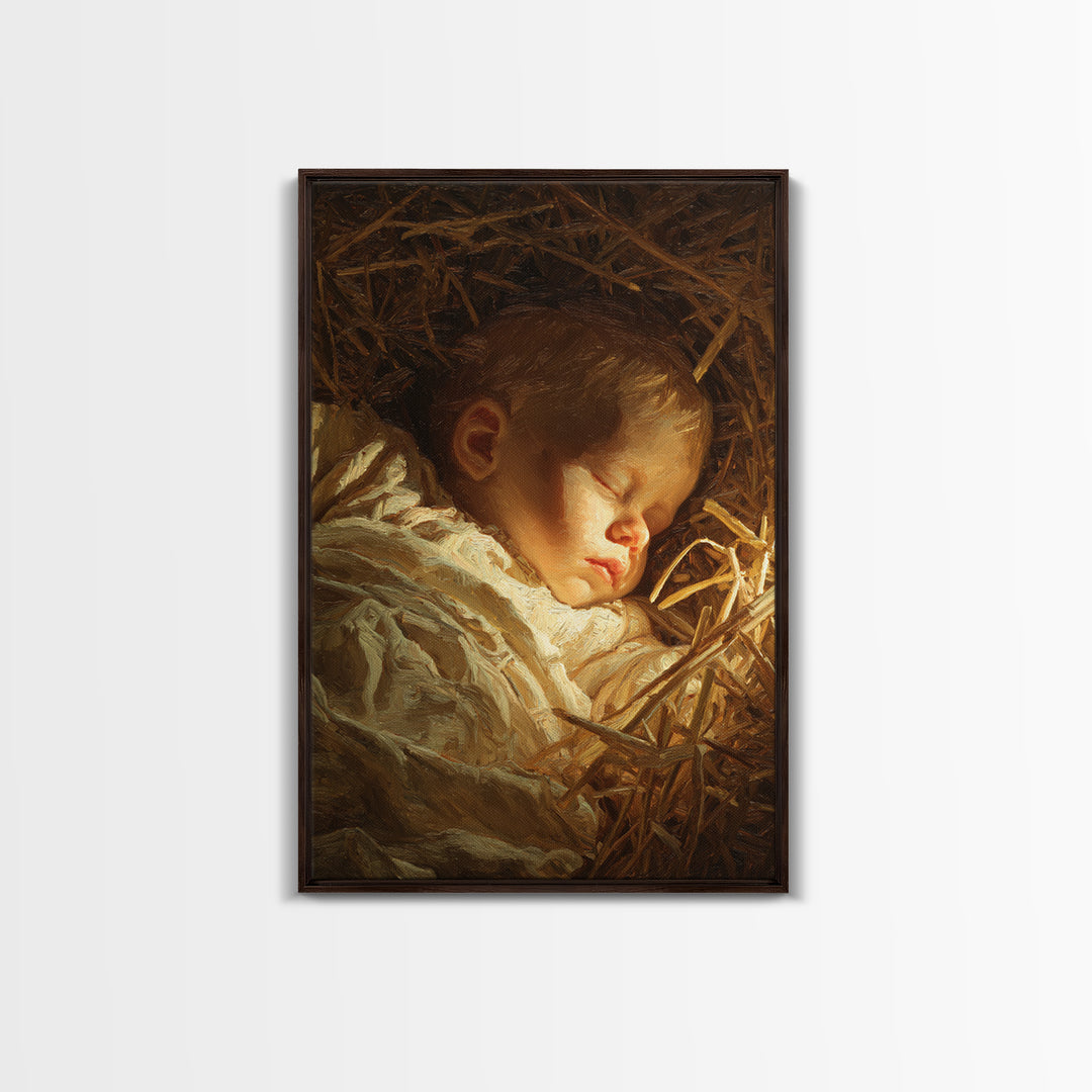 Holy Manger Peace – Framed Canvas Print – Christian Wall Art – Christian Art Canvas – Jesus Christmas Art – Christian Decor – Christian Art