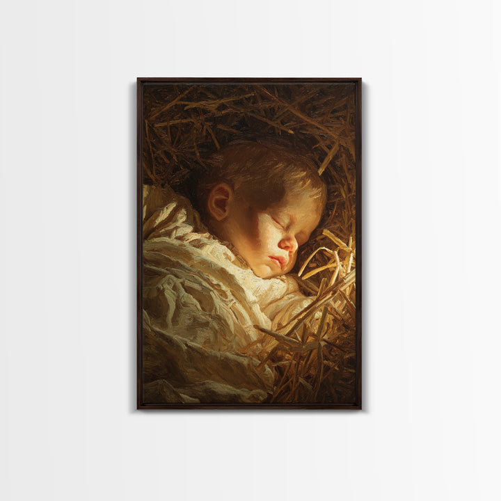 Holy Manger Peace – Framed Canvas Print – Christian Wall Art – Christian Art Canvas – Jesus Christmas Art – Christian Decor – Christian Art