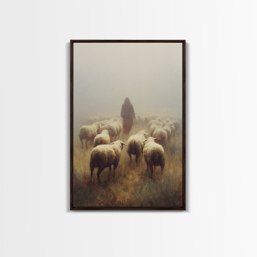 Fog Of Guidance | Framed Canvas Print | Christian Art Canvas | Christian Gift | Jesus Painting | Christian Wall Art | Moody Christmas Art