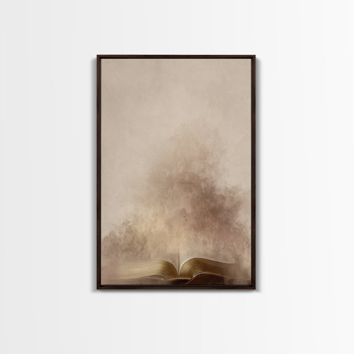 Holy Word Light – Framed Canvas Print – Christian Art Canvas – Christian Wall Art – Subtle Christian Art – Christian Art Work – Minimalist