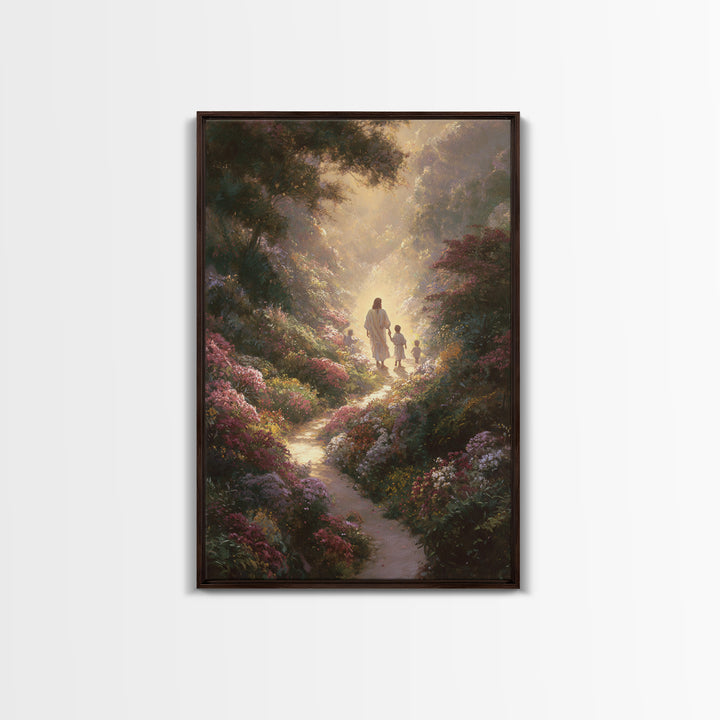 Footsteps Of Heaven | Framed Canvas Print | Christian Christmas Art | Jesus Painting | Christian Wall Art | Christian Art Canvas | Christma