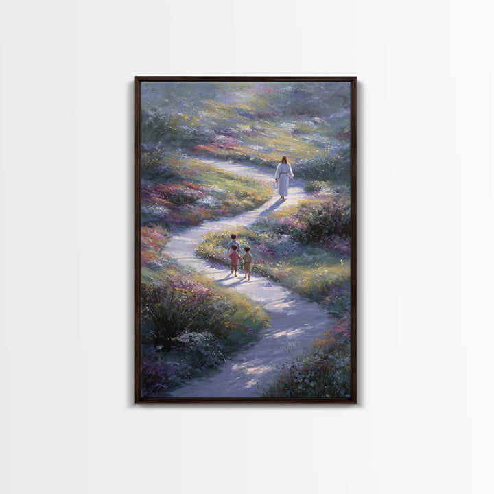 Path Of Peace – Framed Canvas Print – Christian Wall Art – Jesus Painting – Christian Art Canvas – Pastoral Scenery – Christian Decor For H