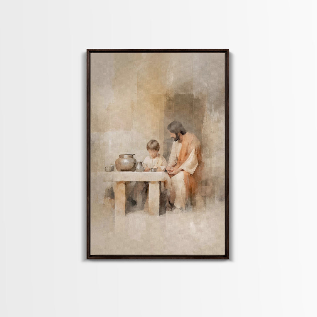 Table Of Blessing – Framed Canvas Print – Christian Wall Art – Christian Art Canvas – Jesus Painting – Subtle Christian Art – Christian Gif