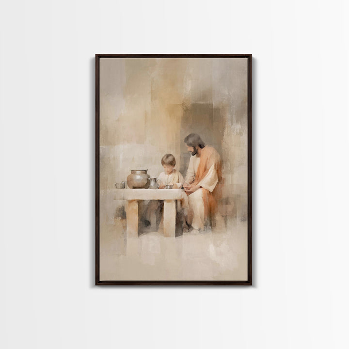 Table Of Blessing – Framed Canvas Print – Christian Wall Art – Christian Art Canvas – Jesus Painting – Subtle Christian Art – Christian Gif