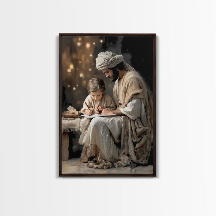 Guiding Wisdom – Framed Canvas Print – Christian Wall Art – Jesus Painting – Christian Art Canvas – Modern Christian Art – Christian Gift