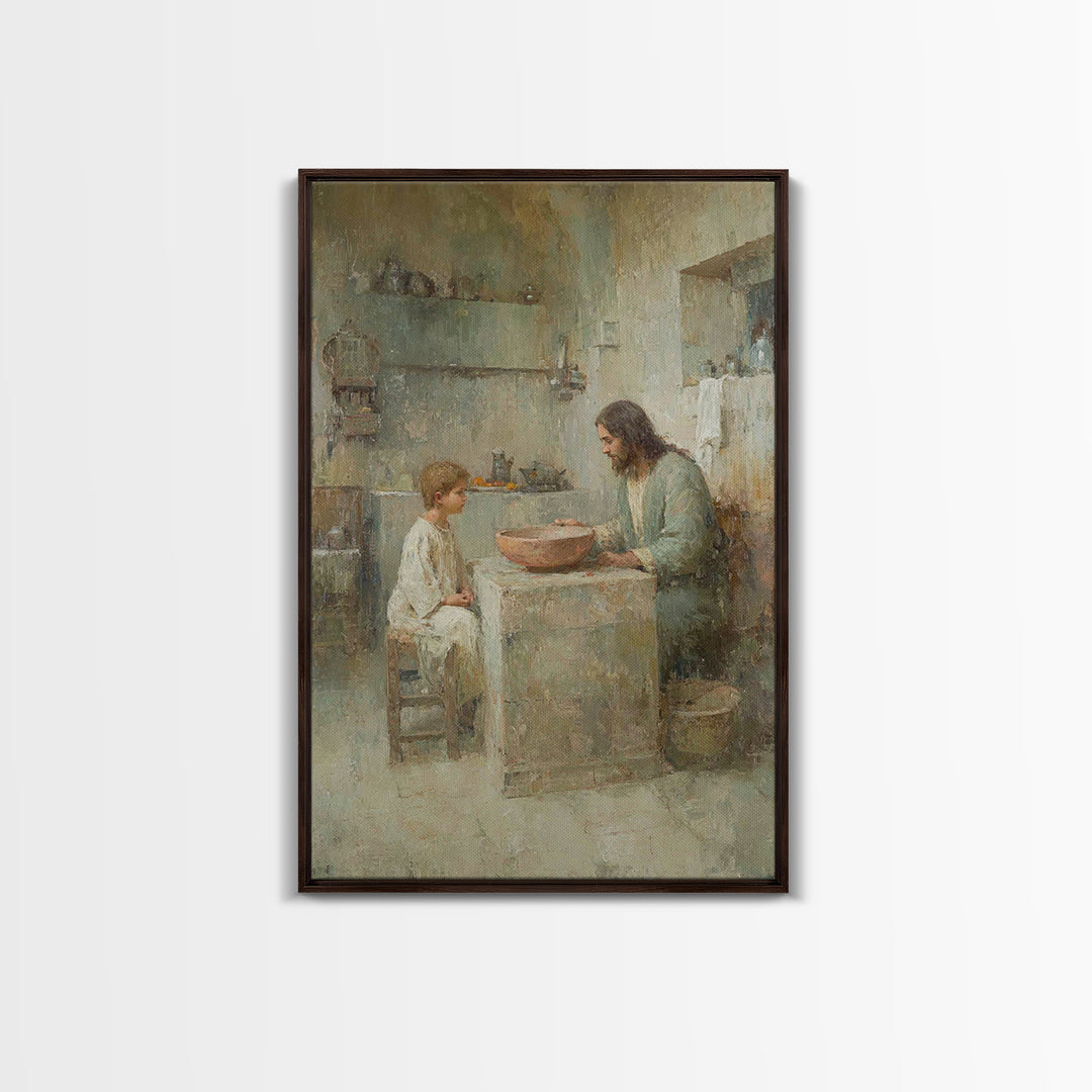 Warm Instruction – Framed Canvas Print – Christian Wall Art – Christian Art Canvas – Jesus Painting – Moody Christian Art – Christian Decor