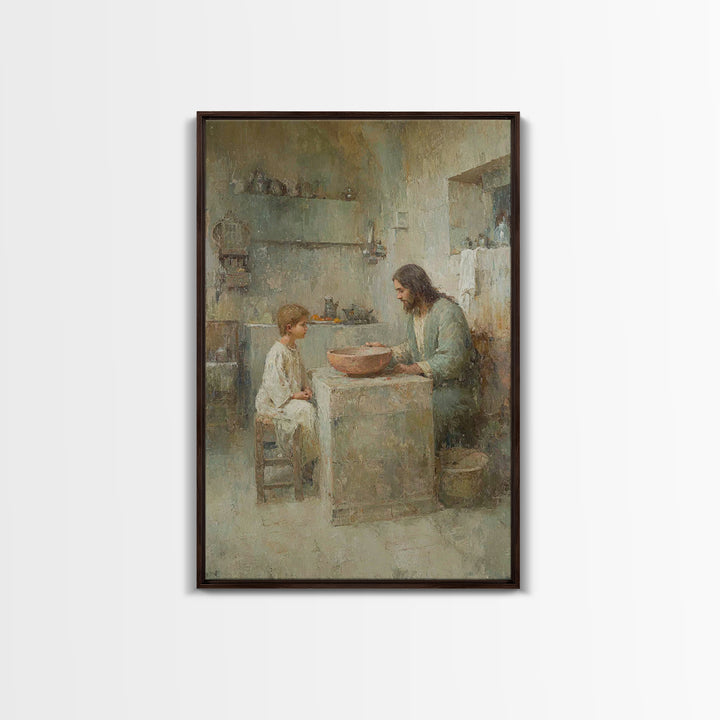 Warm Instruction – Framed Canvas Print – Christian Wall Art – Christian Art Canvas – Jesus Painting – Moody Christian Art – Christian Decor