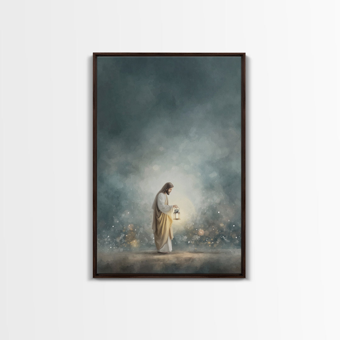 Light Of Mercy – Framed Canvas Print – Christian Wall Art – Jesus Painting – Christian Art Canvas – Modern Christian Art – Christian Christ