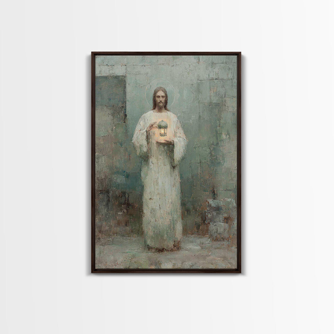 Holy Illumination – Framed Canvas Print – Christian Wall Art – Christian Art Canvas – Jesus Painting – Vintage Christian Art – Christian Ar