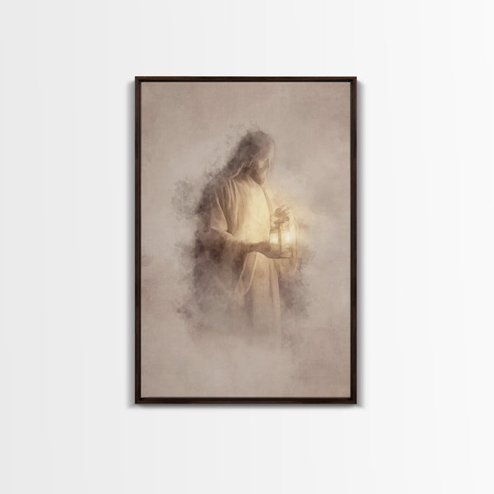 Heavenly Glow – Framed Canvas Print – Christian Wall Art – Jesus Painting – Christian Art Canvas – Subtle Christian Art – Christian Home De
