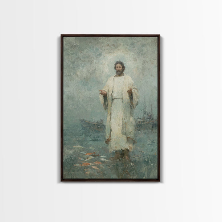 Divine Calling – Framed Canvas Print – Christian Wall Art – Christian Art Canvas – Jesus Painting – Vintage Christian Art – Christian Art W