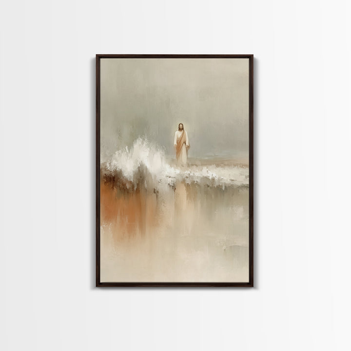 Waves Of Mercy | Framed Canvas Print | Jesus Painting | Christian Art Canvas | Christian Christmas Art | Modern Christian Art | Christian D