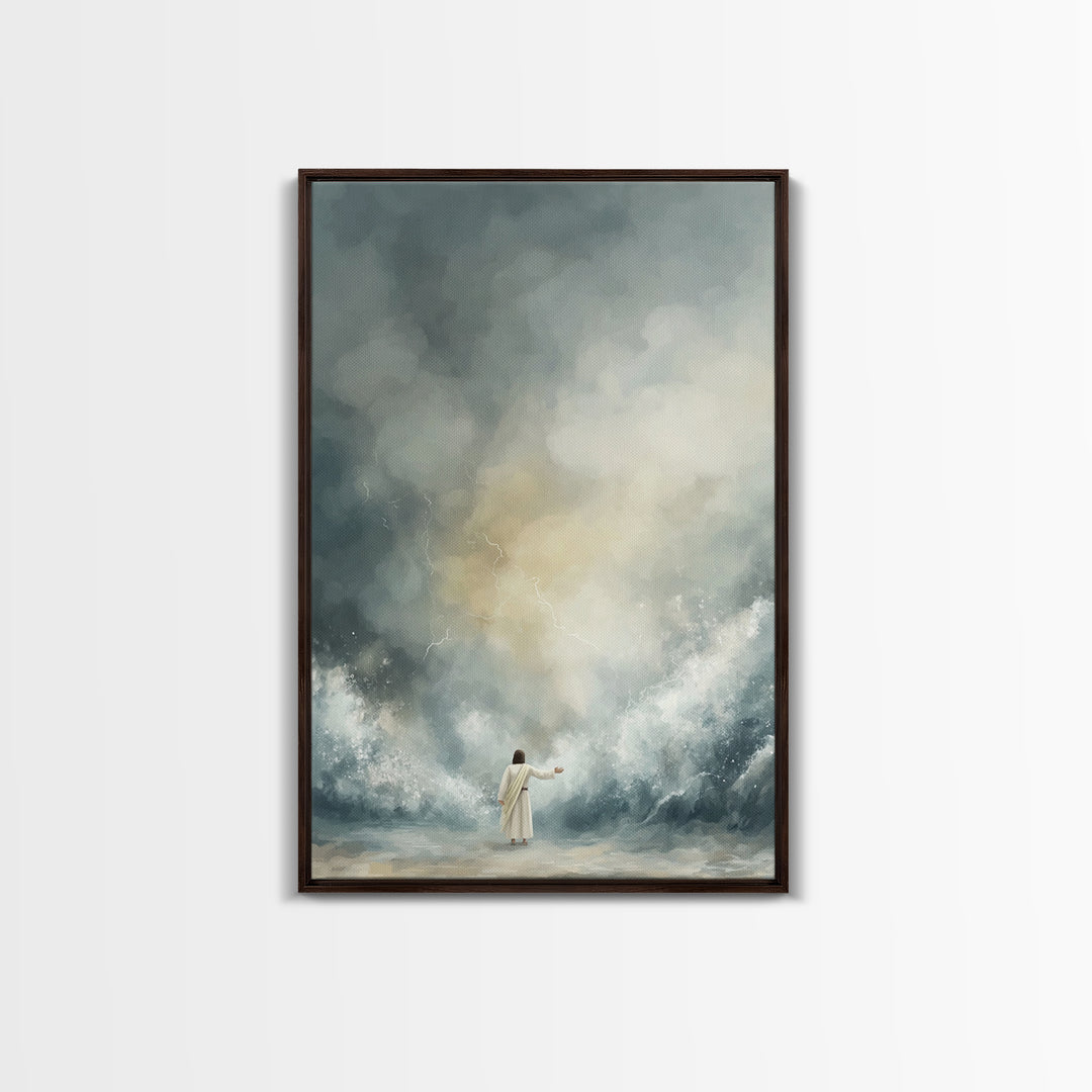 Thunderous Mercy | Framed Canvas Print | Jesus Art Print | Christian Wall Art | Modern Christian Painting | Christian Christmas Art | Chris