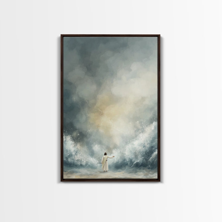Thunderous Mercy | Framed Canvas Print | Jesus Art Print | Christian Wall Art | Modern Christian Painting | Christian Christmas Art | Chris