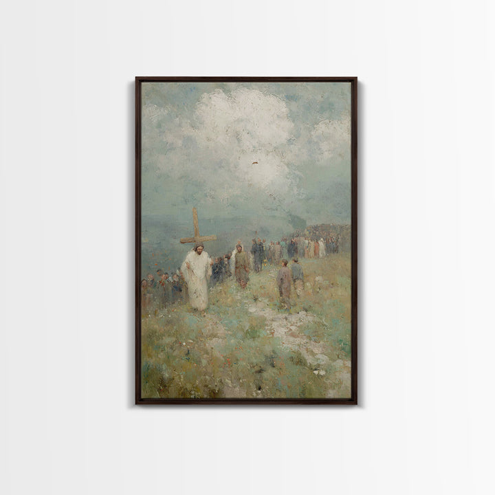 Hilltop Covenant – Framed Canvas Print – Christian Art Gift – Jesus Painting – Christian Art Canvas – Modern Christian Painting – Christmas