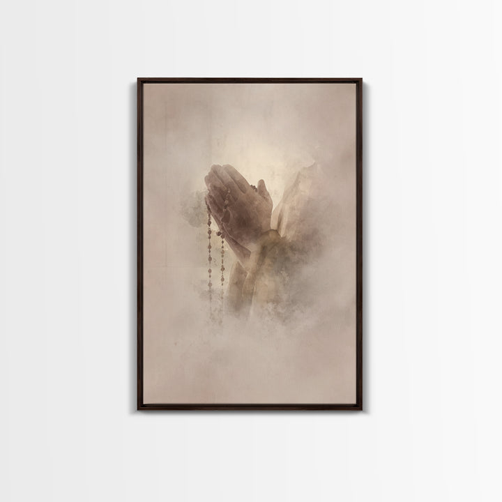 Hands Of Mercy – Framed Canvas Print – Christian Wall Art – Christian Art Canvas – Christian Painting – Christian Decor – Christmas Art