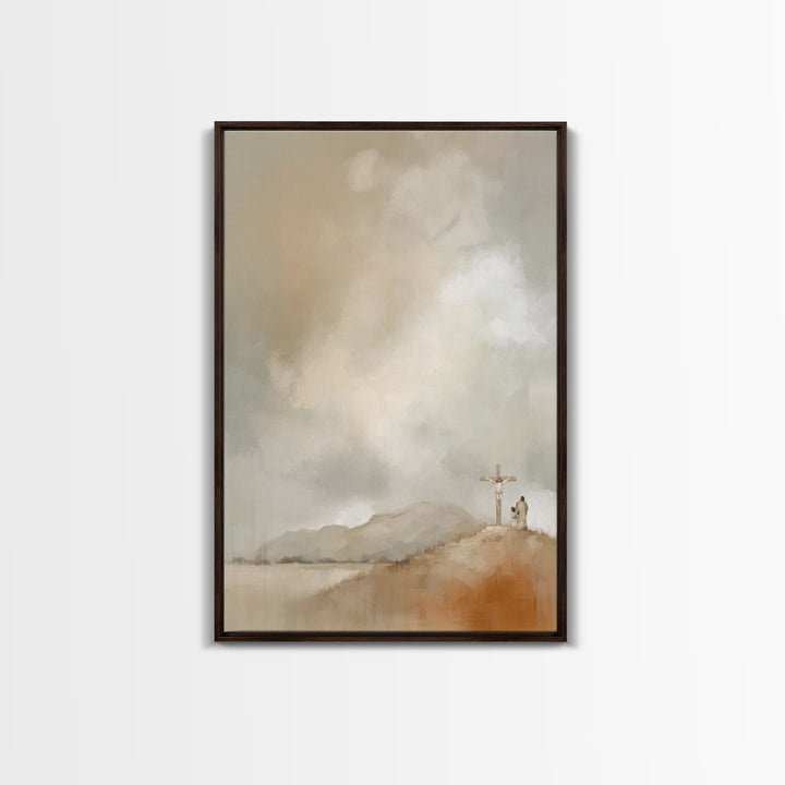 The Hill of Mercy – Framed Canvas Print – Christian Wall Art – Jesus Painting – Christian Art Canvas – Vintage Christian Art – Christian Gi