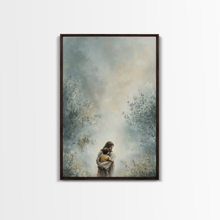 Fields of Grace – Framed Canvas Print – Jesus Art Print – Christian Art – Christian Canvas – Large Jesus Painting – Christian Decor For Hom