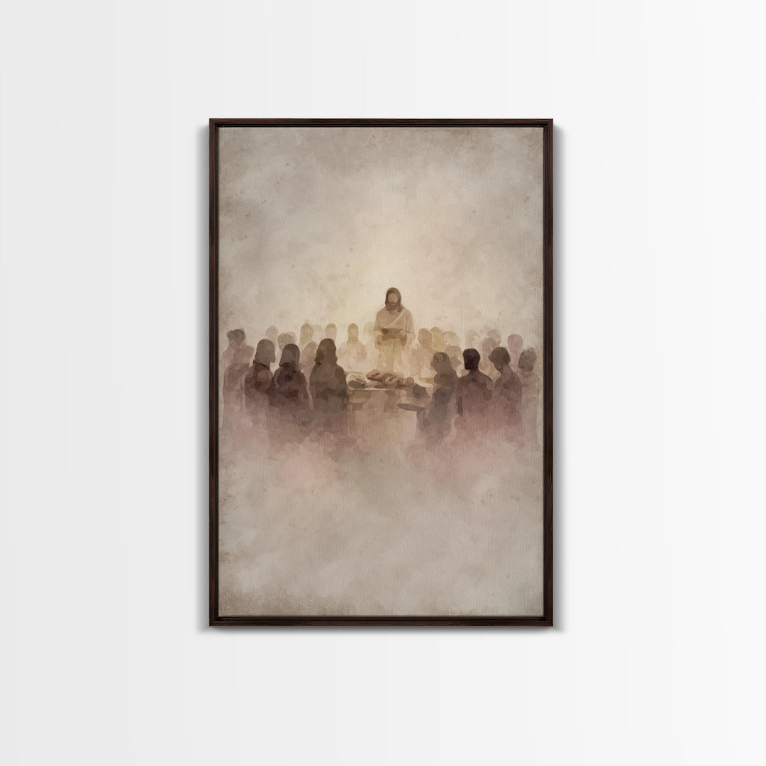 Table of Fellowship – Framed Canvas Print – Christian Wall Art – Christian Art Canvas – Jesus Painting – Modern Christian Art – Christian G