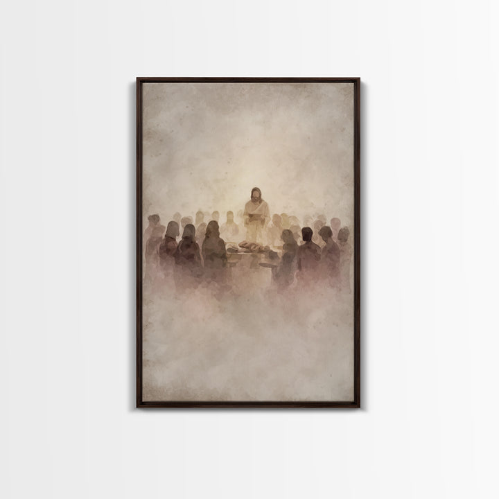 Table of Fellowship – Framed Canvas Print – Christian Wall Art – Christian Art Canvas – Jesus Painting – Modern Christian Art – Christian G