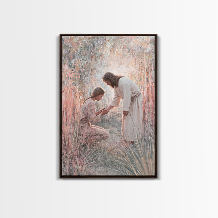 Path of Healing, Framed Canvas Print, Christian Art Canvas, Jesus Painting, Christian Wall Art, Christian Art Print, Modern Christian Art