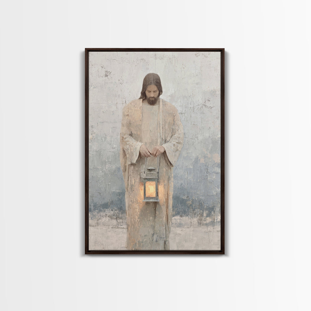Lantern of Peace – Framed Canvas Print – Christian Decor – Christian Art Canvas – Jesus Painting – Christian Art Print – Christian Wall Art