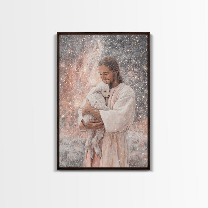 Radiant Shepherd Love – Framed Canvas Print – Christian Wall Art – Christian Art Print – Jesus Painting – Christian Art Canvas – Christian