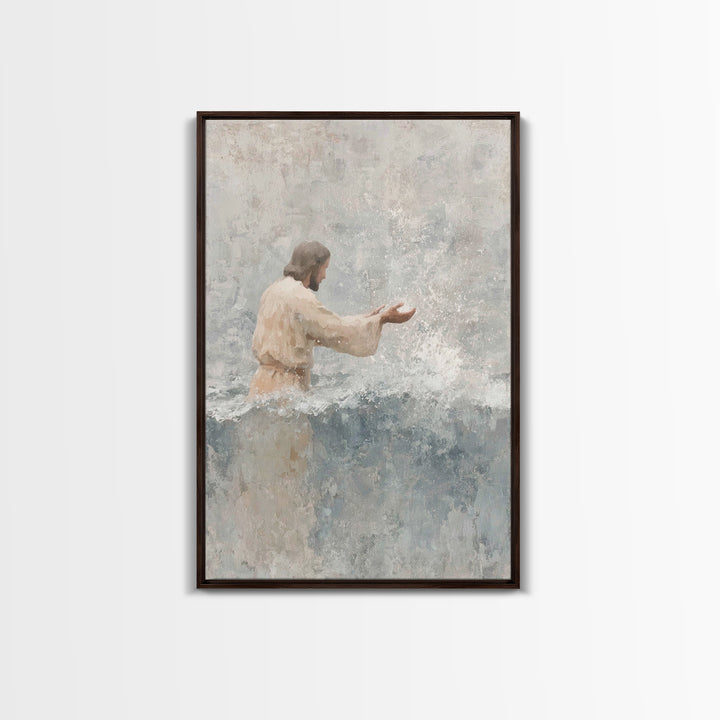 Living Waters Peace – Framed Canvas Print – Christian Art Canvas – Christian Art Print – Jesus Painting – Christian Wall Art – Christian Gi