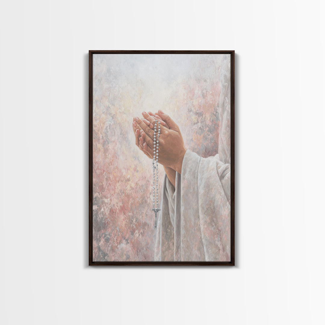 Sacred Offering – Framed Canvas Print – Christian Wall Art – Christian Art Canvas – Christian Painting – Christmas Art – Christian Decor
