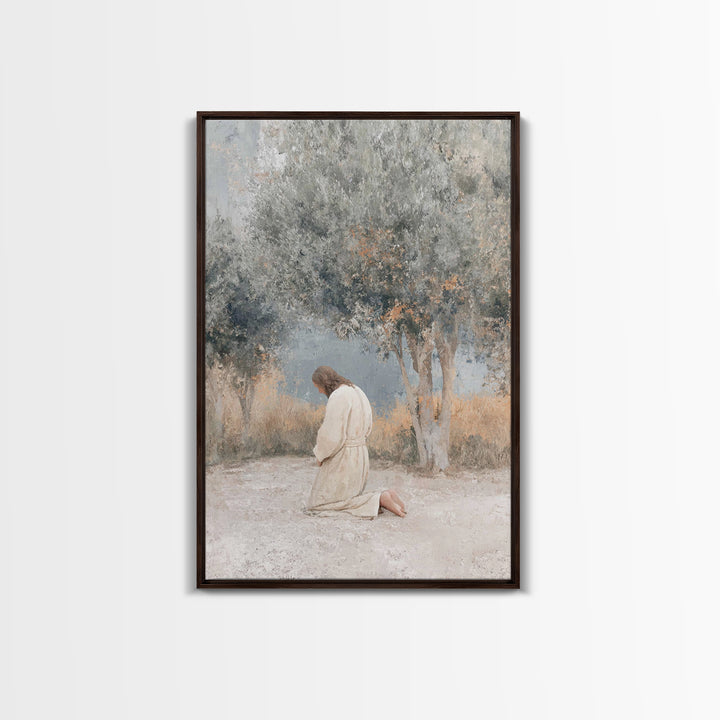 Humble Devotion, Framed Canvas Print, Jesus Painting, Christian Wall Art, Subtle Christian Paintings, Christian Art Canvas, Christian Chris