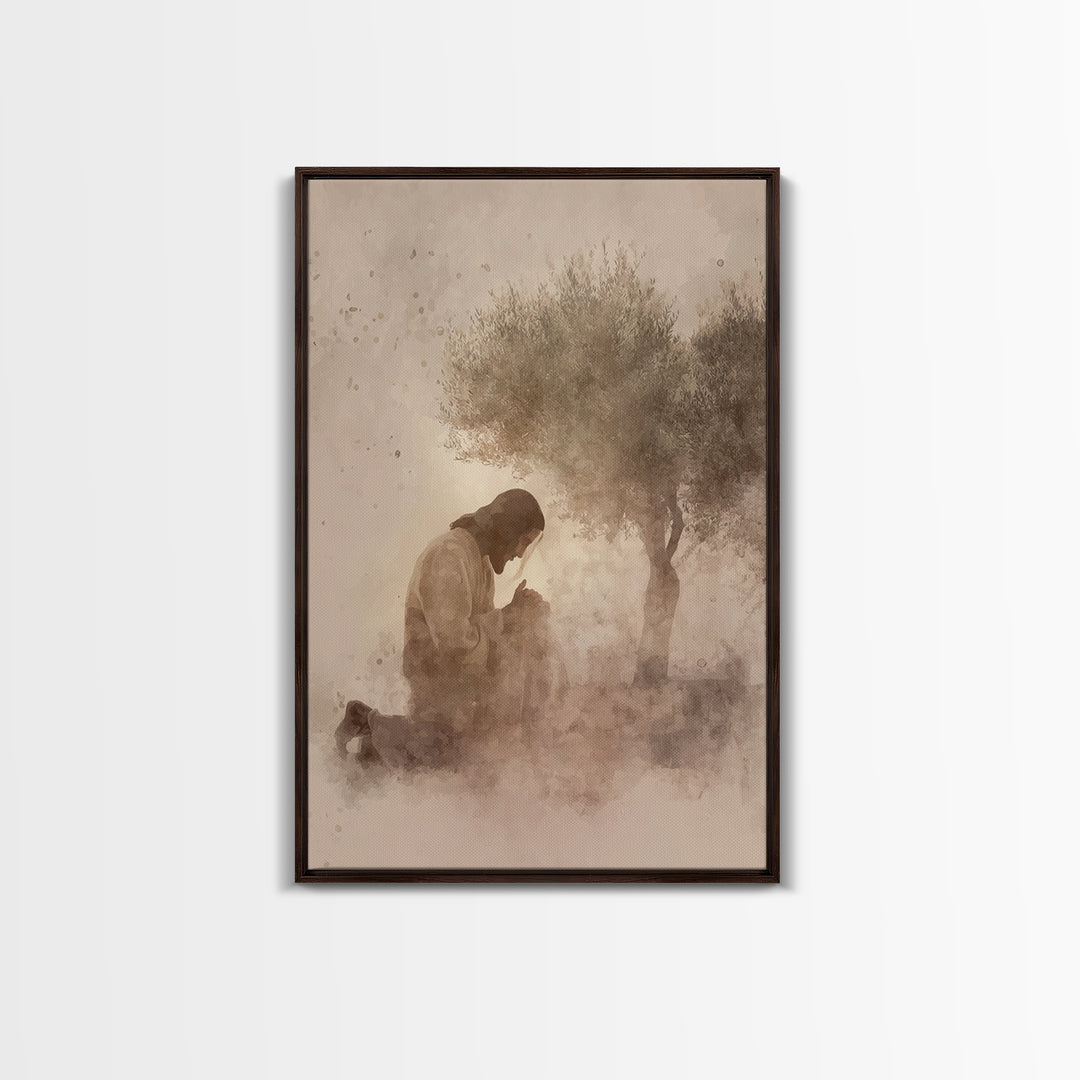 Evening Grace | Framed Canvas Print | Christian Wall Art | Jesus Painting Canvas | Modern Christian Painting | Christian Art Work | Christi