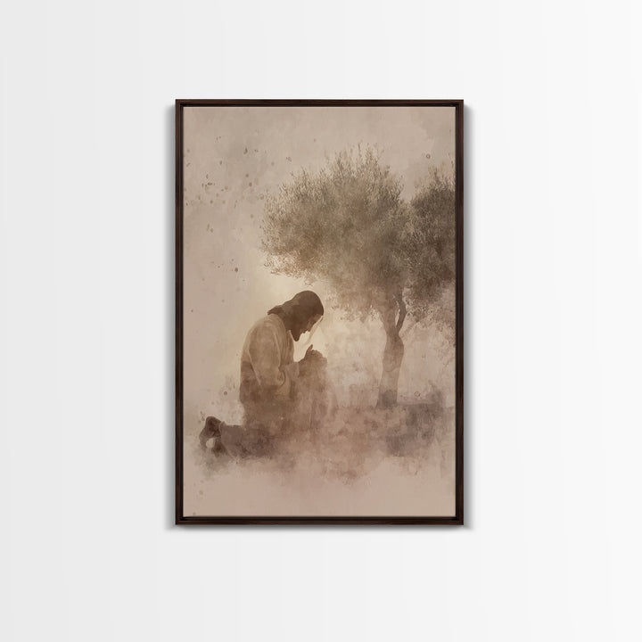 Evening Grace | Framed Canvas Print | Christian Wall Art | Jesus Painting Canvas | Modern Christian Painting | Christian Art Work | Christi