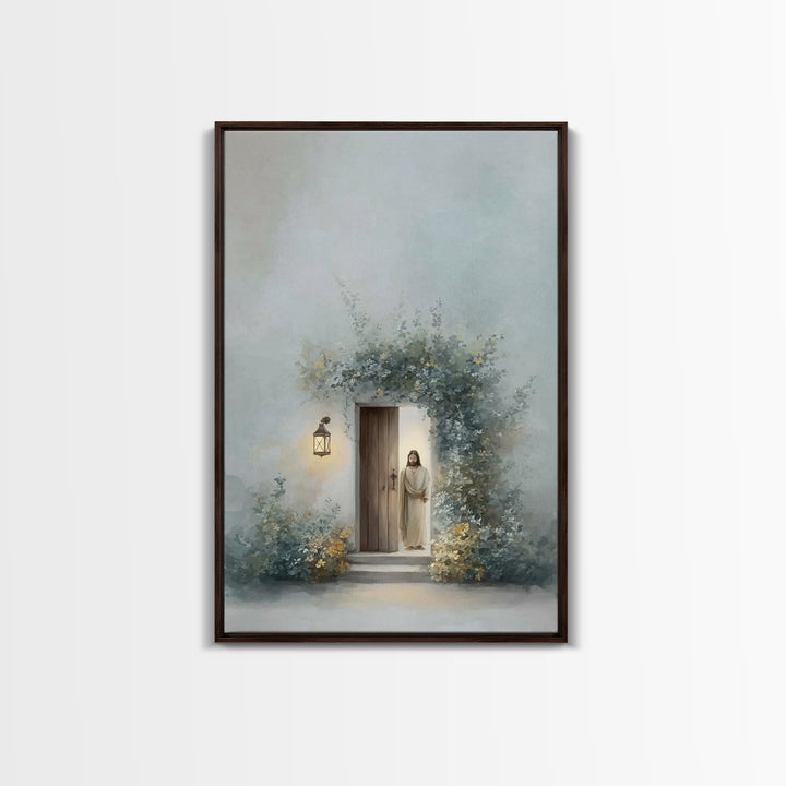 gentle Dawn Welcome | Framed Canvas Print | Christian Art Canvas | Jesus Art Print | Modern Christian Art | Christian Wall Art | Christian